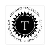 フローラひまわり名住所1イニシャルラウンドルブ ラバースタンプ (インプリント)