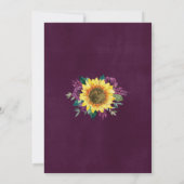 フローラひまわり梅パープルバラライト結婚ズ 招待状 (裏面)