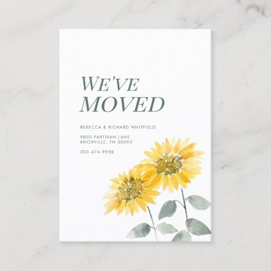 フローラひまわり水の色の移動の発表 名刺 (正面)