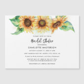 フローラひまわり水彩ブライダルシャワー マグネット招待状 (正面)