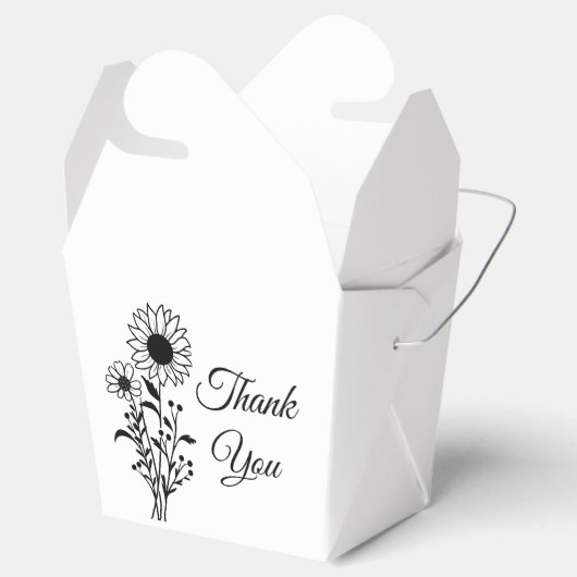 フローラひまわり白黒結婚ズサンキュー フェイバーボックス (オープン)
