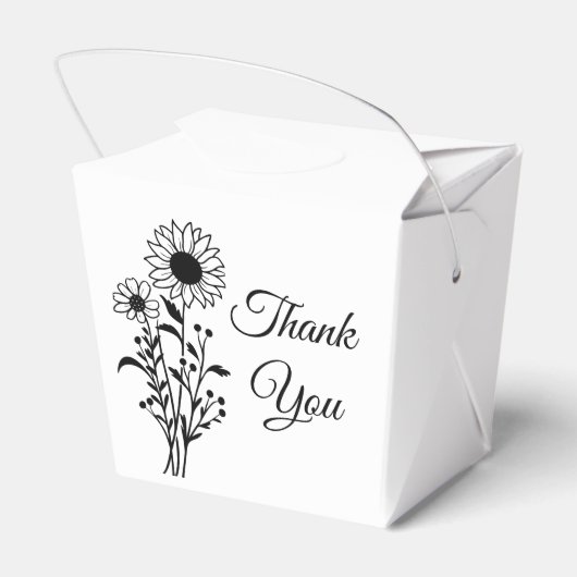 フローラひまわり白黒結婚ズサンキュー フェイバーボックス (裏面サイド)