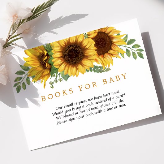 フローラひまわり素朴赤ちゃんシャワーベビー エンクロージャーカード