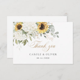 フローラひまわり結婚あじさい サンキューカード