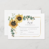 フローラひまわり結婚水彩 出欠カード (正面/裏面)