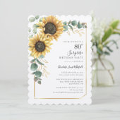 フローラひまわり緑サプライズ80誕生日 招待状 (スタンド正面)