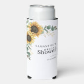フローラひまわり緑ブライダルシャワー スリム缶クーラー (Seltzer正面)