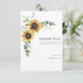 フローラひまわり緑50誕生日 サンキューカード (スタンド正面)