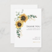フローラひまわり緑50誕生日 サンキューカード (正面/裏面)