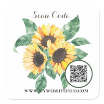 フローラひまわりQRコード事業用正方形シール