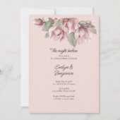 フローラほこりっぽいバラ赤面リハーサルディナー 招待状 (正面)