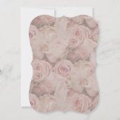 フローラほこりっぽいバラ金ゴールドエレガントブライダルシャワーティー 招待状 (裏面)