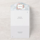 フローラほこりっぽいバラ金ゴールド幾何学的な冬の結婚式 オールインワン招待状 (外側)