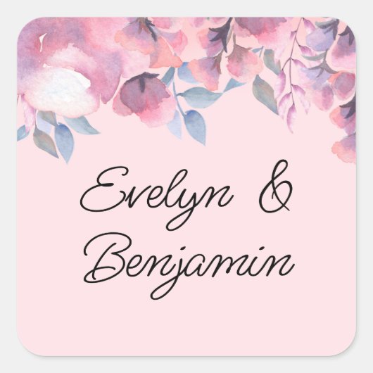 フローラほこりっぽいバラ スクエアシール (正面)