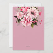 フローラほこりっぽいピンクワイルドフラワーサマー庭園の結婚式 シーズンカード (裏面)