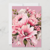 フローラほこりっぽいピンクワイルドフラワーサマー庭園の結婚式 招待状 (裏面)