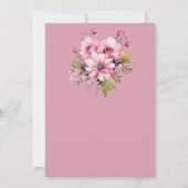 フローラほこりっぽいピンクワイルドフラワーサマー庭園の結婚式 招待状 (裏面)