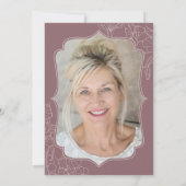 フローラほこりっぽいピンク写真70th誕生日パーティー 招待状 (裏面)