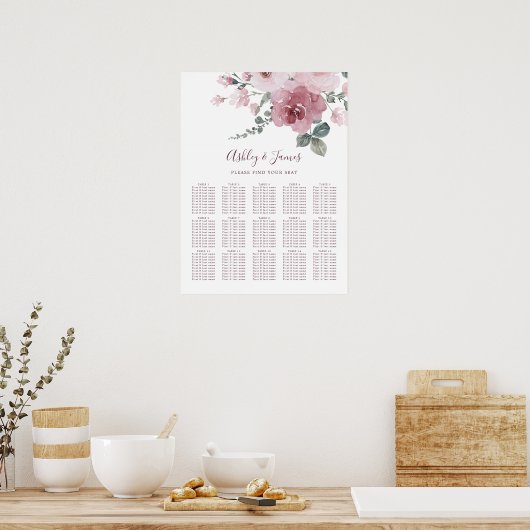 フローラほこりっぽいピンク結婚ローズのポスター ポスター (キッチン)