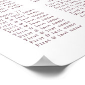 フローラほこりっぽいピンク結婚ローズの座席表 ポスター (角)