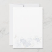 フローラほこりっぽいブルーウォーターカラーフラワーズブライダルシャワー 招待状 (裏面)