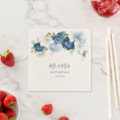フローラほこりっぽい青い緑の結婚式のレセプション スタンダードカクテルナプキン (インサイチュ)