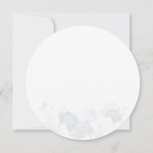 フローラほこりっぽい青い花水彩ブライダルシャワー 招待状 (裏面)