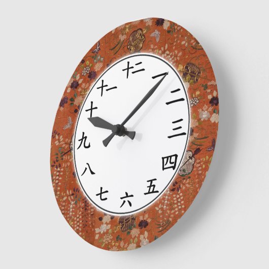 フローラま日本のたは中国のキャラクター番号時計 ラージ壁時計 (傾斜)