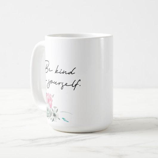 フローラやる気を起こさせるに優しい コーヒーマグカップ (正面左)