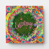 フローラやる気を起こさせるハートは刺激を促す フォトプラーク (正面)