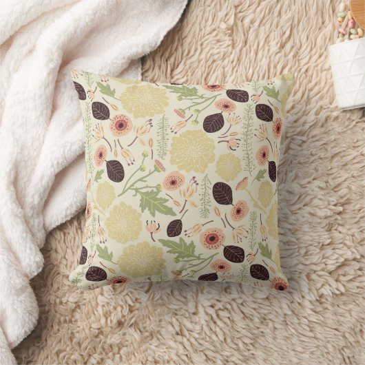 フローラよくはしゃぐ投げ花模様 クッション (ブランケット)