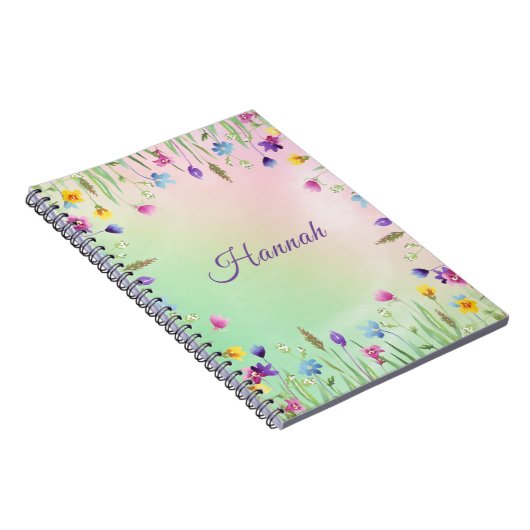 フローラをテーマにした名前の付いたノートブック ノートブック (右側)
