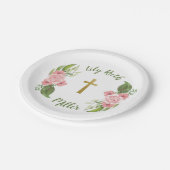 フローラをテーマにした洗礼パーティーの装飾 ペーパープレート (アングル)