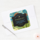 フローラをテーマにした浴用製品ラベルw成分2 スクエアシール (封筒)