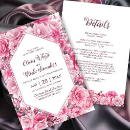 フローラをピンクイン結婚トにする 招待状