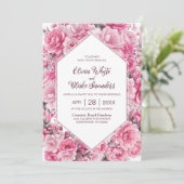 フローラをピンクイン結婚トにする 招待状 (スタンド正面)