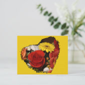 フローラを保存するハート型ブーケ ポストカード (スタンド正面)