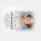 フローラを思い出エレガントす写真に撮る フリースブランケット (正面(横))