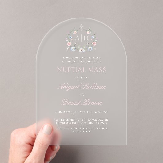 フローラを構成する集団宗教結婚の アクリル招待状 (インサイチュ (ポータブル))