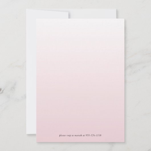 フローラアイスクリームコーンスウィート16誕生日招待状 招待状 (裏面)