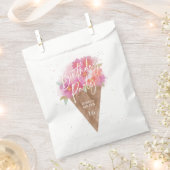 フローラアイスクリームコーンバースデーパーティー フェイバーバッグ (クリップ留めされた状態)