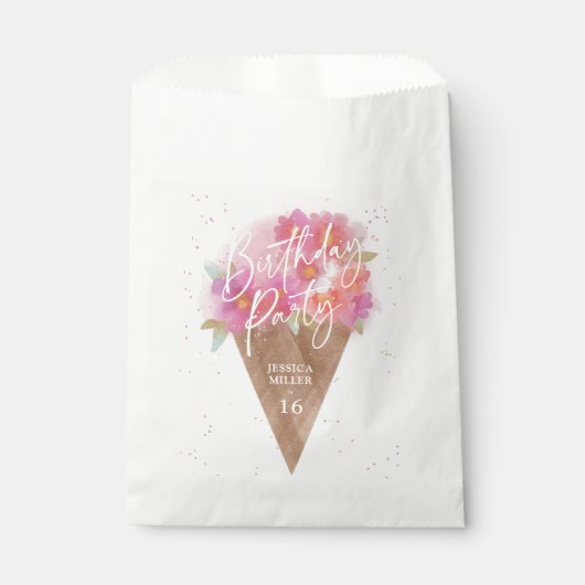 フローラアイスクリームコーンバースデーパーティー フェイバーバッグ (正面)