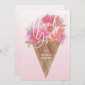 フローラアイスクリームコーンフラットサンキューカード サンキューカード (正面/裏面)