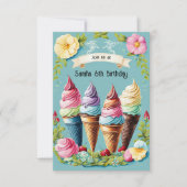 フローラアイスクリームデライト招待状 カード (正面)