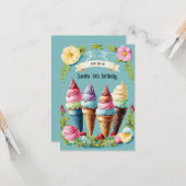 フローラアイスクリームデライト招待状 カード (正面/裏面インサイチュ)