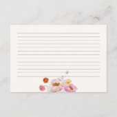 フローラアイスクリームブライダルシャワーレシピカード エンクロージャーカード (裏面)