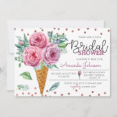 フローラアイスクリームブーケブライダルシャワー招待 招待状 (正面)