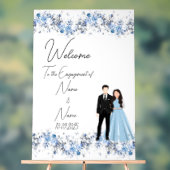 フローラアイスブルーのアクリル婚約標識 アクリルサイン (ニュートラル)