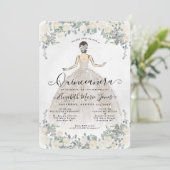 フローラアイボリーホワイトプリンセス誕生日キンセアニェラ 招待状 (スタンド正面)