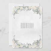 フローラアイボリーホワイトプリンセス誕生日キンセアニェラ 招待状 (裏面)